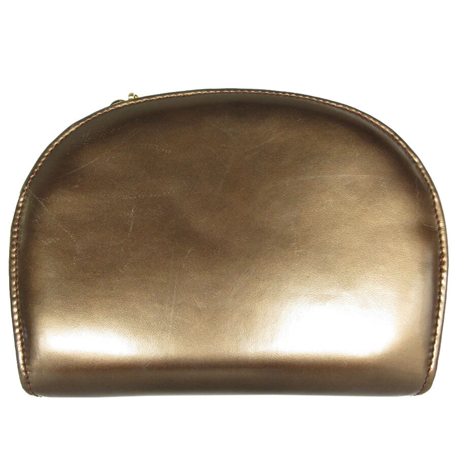 Salvatore Ferragamo Crossbody Shoulder Bag Gancini Leather Bron White Gold